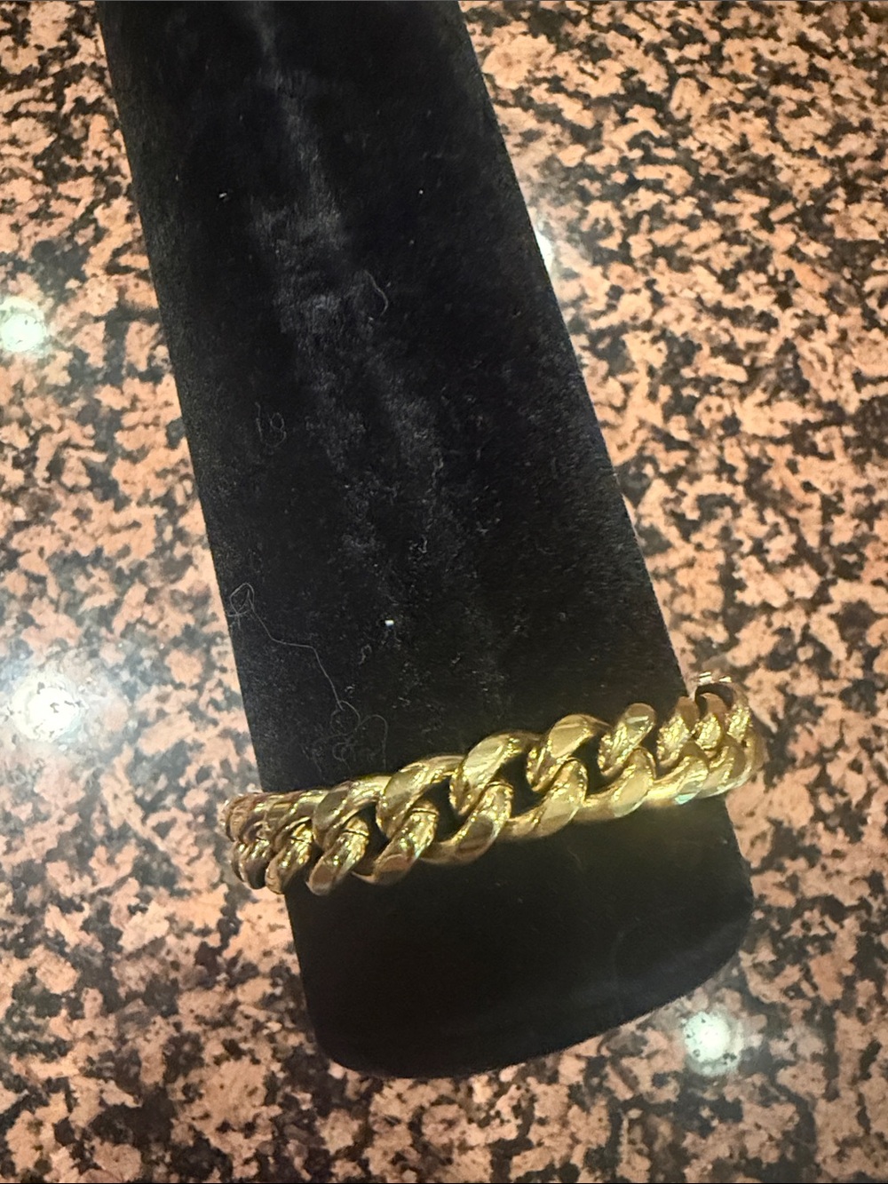 Gold tone  Cuban Link Bracelet for Men or Women- Classic Chain Style